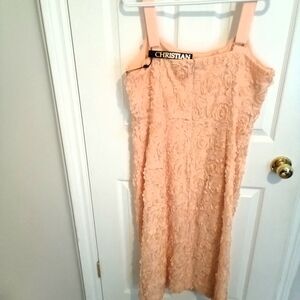 Christian Siriano Peach Midi Dress